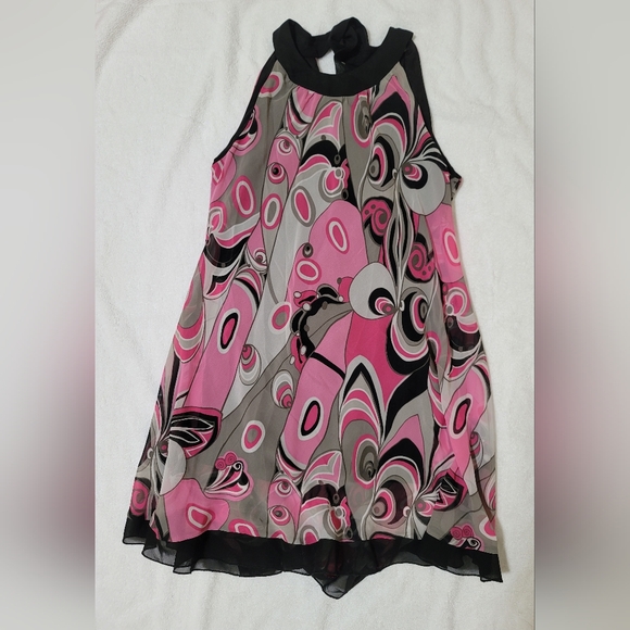 Pink and Black Swirl Pattern Dress - Picture 4 of 9